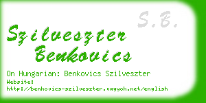 szilveszter benkovics business card